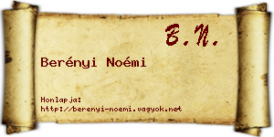 Berényi Noémi névjegykártya